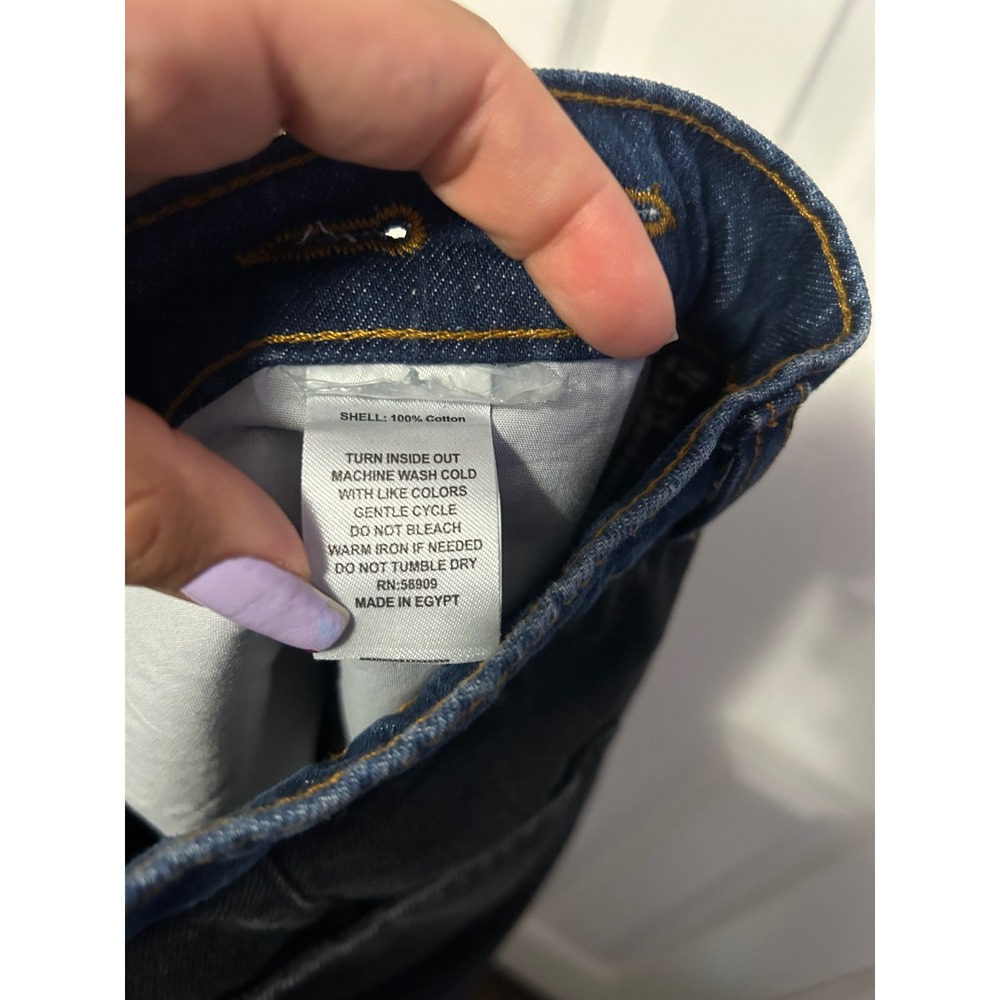 Gianni Bini Theo Two Tone Black Blue Denim Straight Leg Jeans Womens 28 NEW - Picture 4 of 6